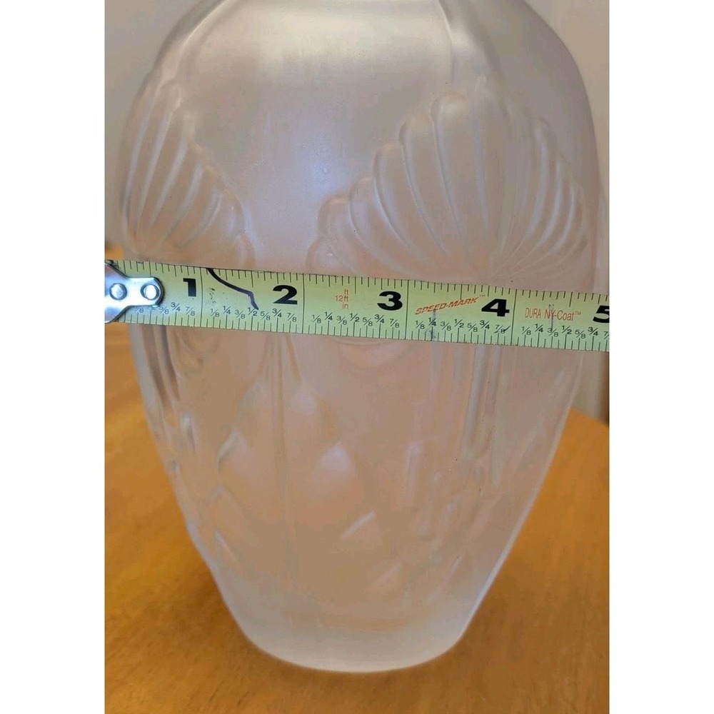 Rare Pierre D'Avesn French Art Deco Satin Clear Incised Calla Lily Vase France - Picture 7 of 8